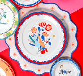 Porcelain Dinner Plate - Hand - Mamma Mia - Baci Milano